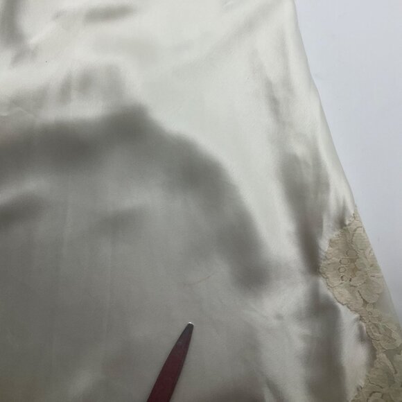 VTG Fantasies By Morgan Taylor Cream Half Slip Mini Dress Satin Lace Coquette - Picture 7 of 12